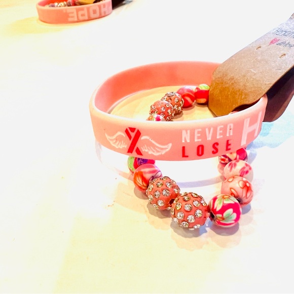 Homemade Breast Cancer Awareness bracelets - Picture 2 of 7